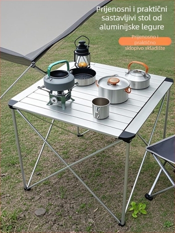 Kvadratni vanjski sklopivi stol od aluminijske legure, lagan kamping stol za roštilj, s iznimnim kamping stilom (materijal: aluminijska legura; oblik: kvadrat; sklopiv: da; stil: izniman kamping)