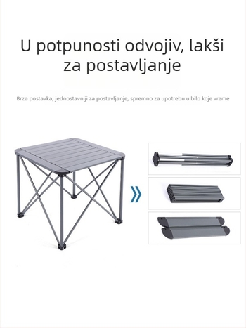 Kvadratni vanjski sklopivi stol od aluminijske legure, lagan kamping stol za roštilj, s iznimnim kamping stilom (materijal: aluminijska legura; oblik: kvadrat; sklopiv: da; stil: izniman kamping)