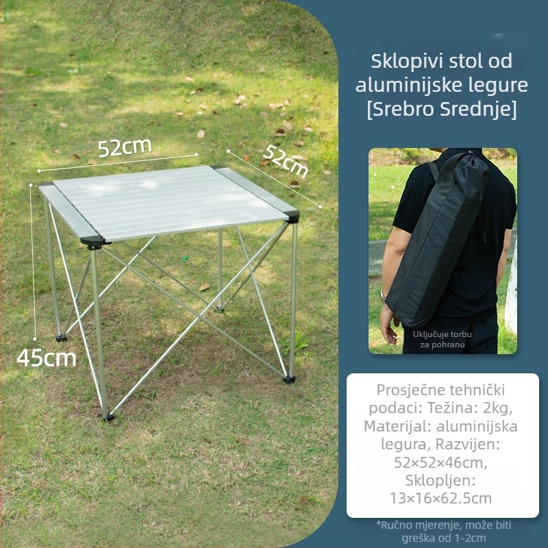 Kvadratni vanjski sklopivi stol od aluminijske legure, lagan kamping stol za roštilj, s iznimnim kamping stilom (materijal: aluminijska legura; oblik: kvadrat; sklopiv: da; stil: izniman kamping)