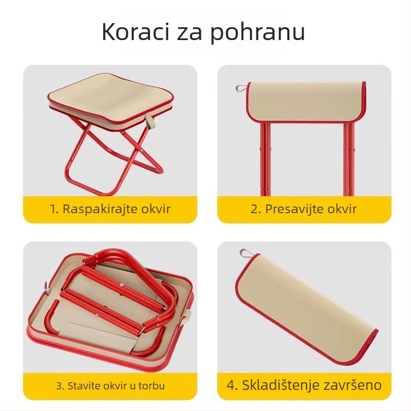 Sklopivi stolac; prijenosni za vanjske aktivnosti (ribolov, planinarenje, kampiranje); materijal: Oxford platno