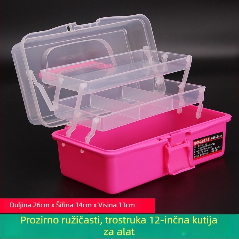 Plastična kutija za alate za kućnu upotrebu — otporna na vlagu, skladišna kutija za alate i dijelove, višefunkcionalna kutija s povlačnom ručkom