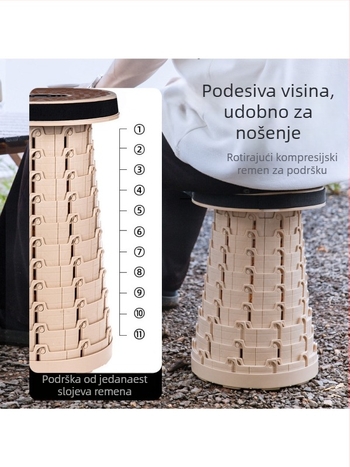 Vanjski sklopivi taburet — mekani plast, contoose/Kuangtu, sklopivi dizajn