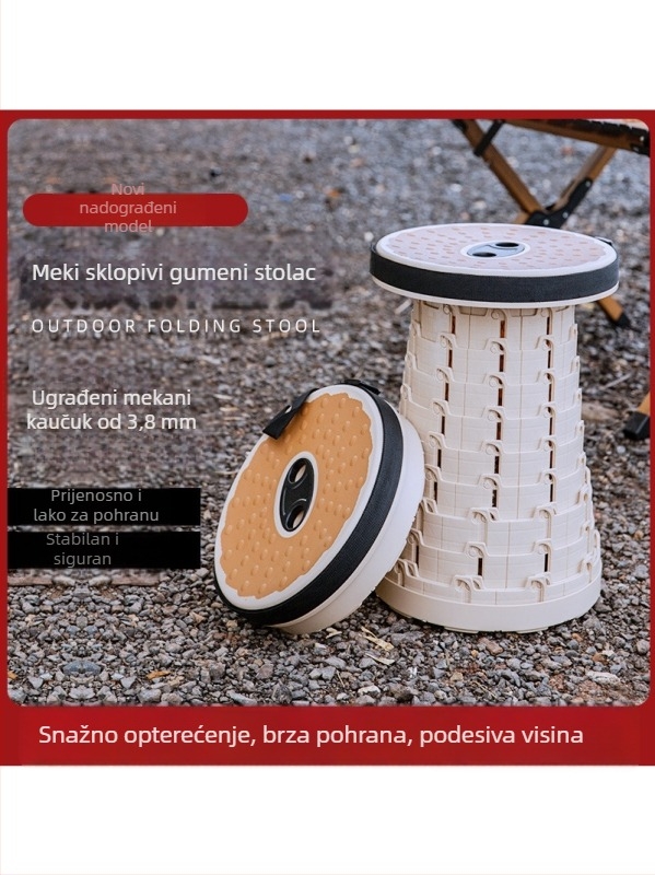 Vanjski sklopivi taburet — mekani plast, contoose/Kuangtu, sklopivi dizajn