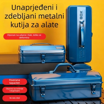 Enjoy Metalna kutija za alate – prijenosna, velika kapaciteta, jednostruka konstrukcija