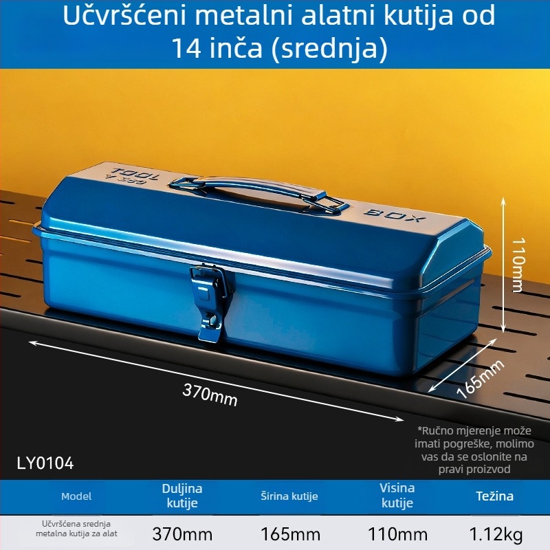 Enjoy Metalna kutija za alate – prijenosna, velika kapaciteta, jednostruka konstrukcija