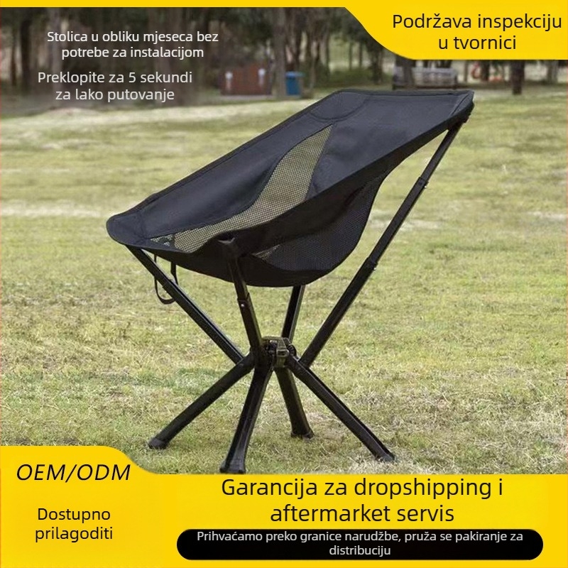 Moon chair - aluminijska legura, sklopiva, za kampiranje i ribolov na otvorenom, visoka nosivost
