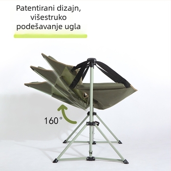 Van vanjski set stolova i stolice, prijenosni kamp kućni lounge stol; Materijali: plastika, Oxford platno, ugljični čelik; Dimenzije: 96×68×112/120 cm; Sklopiv