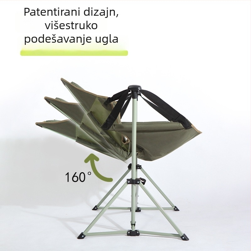 Van vanjski set stolova i stolice, prijenosni kamp kućni lounge stol; Materijali: plastika, Oxford platno, ugljični čelik; Dimenzije: 96×68×112/120 cm; Sklopiv
