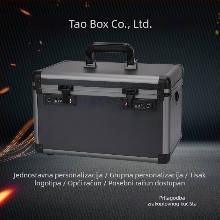 Prilagodljiva kutija za alate od aluminijske legure za pohranu instrumenata i alata; okvir od aluminijske legure, EVA presvlaka, unutrašnjost od kompozitne ploče; nosivost 50 kg, težina 10 kg