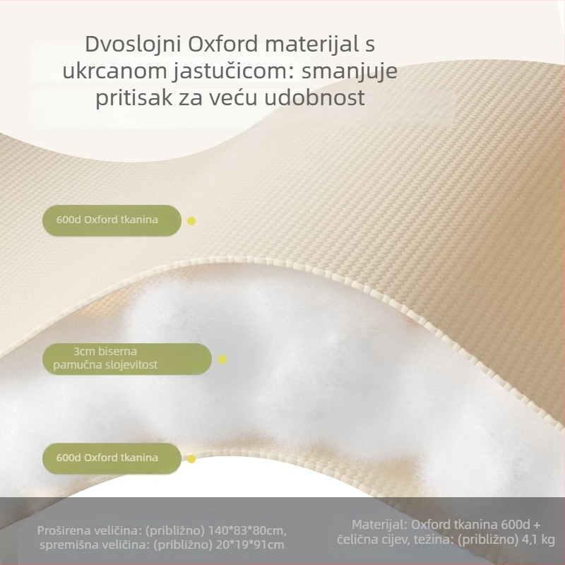 Vidalido sklopna vanjska ležeća stolica – Oxford platno, stil Moon chair, pogodna za kampiranje i kućnu upotrebu