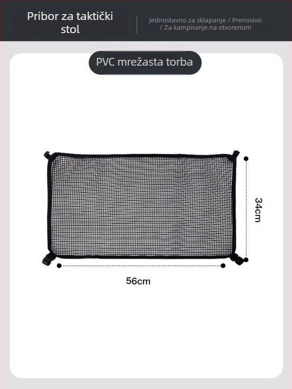 Sklopivi stol za kampiranje, aluminijska legura, taktički stil