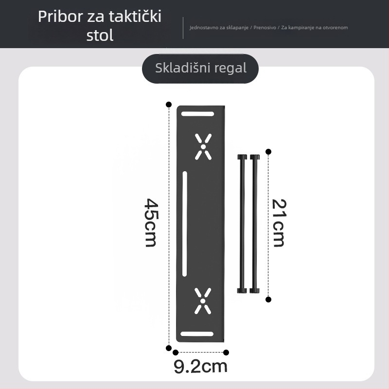 Sklopivi stol za kampiranje, aluminijska legura, taktički stil