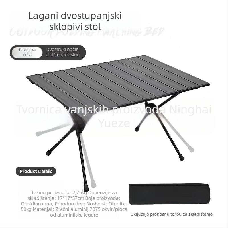 Vanjski sklopivi stol od aluminijske legure, prenosiv i podesiv, marka YZ yuesawa