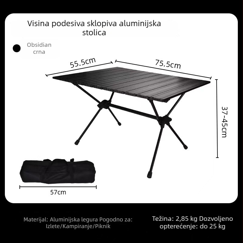 Vanjski sklopivi stol od aluminijske legure, prenosiv i podesiv, marka YZ yuesawa