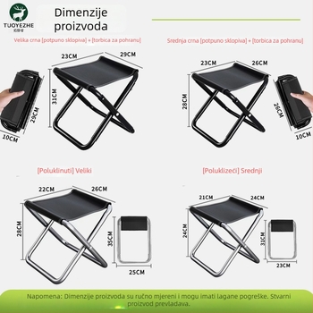 Sklopivi kamp kućni stol za ribolov – aluminijska legura, sklopivi, mogućnost prilagodbe