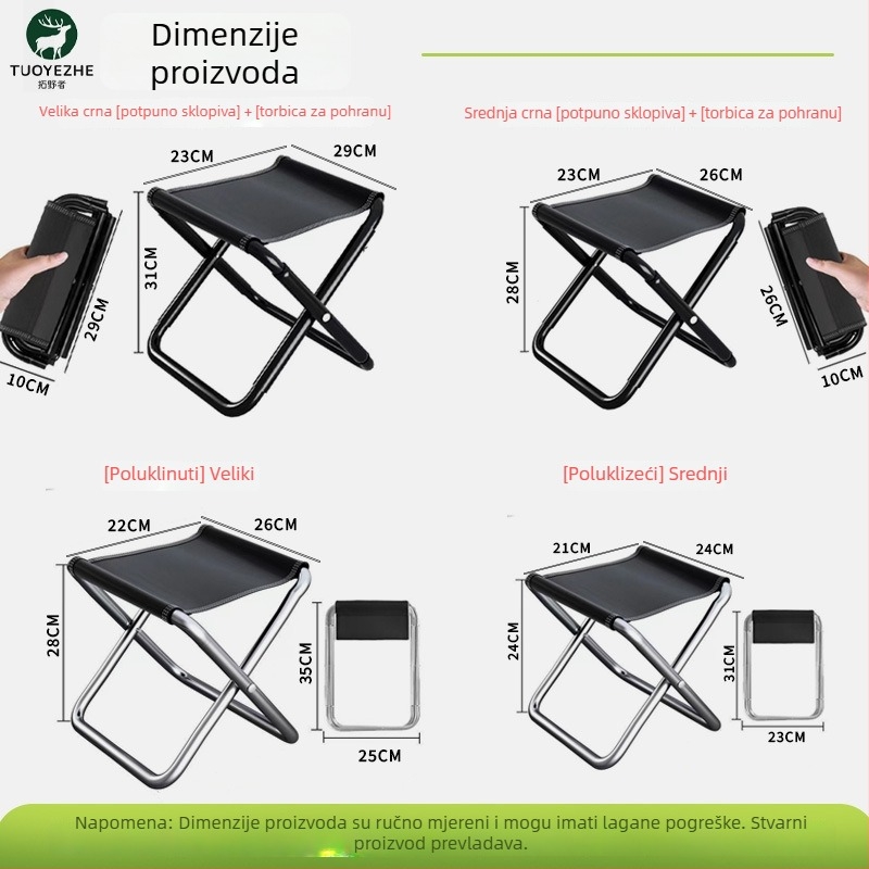 Sklopivi kamp kućni stol za ribolov – aluminijska legura, sklopivi, mogućnost prilagodbe