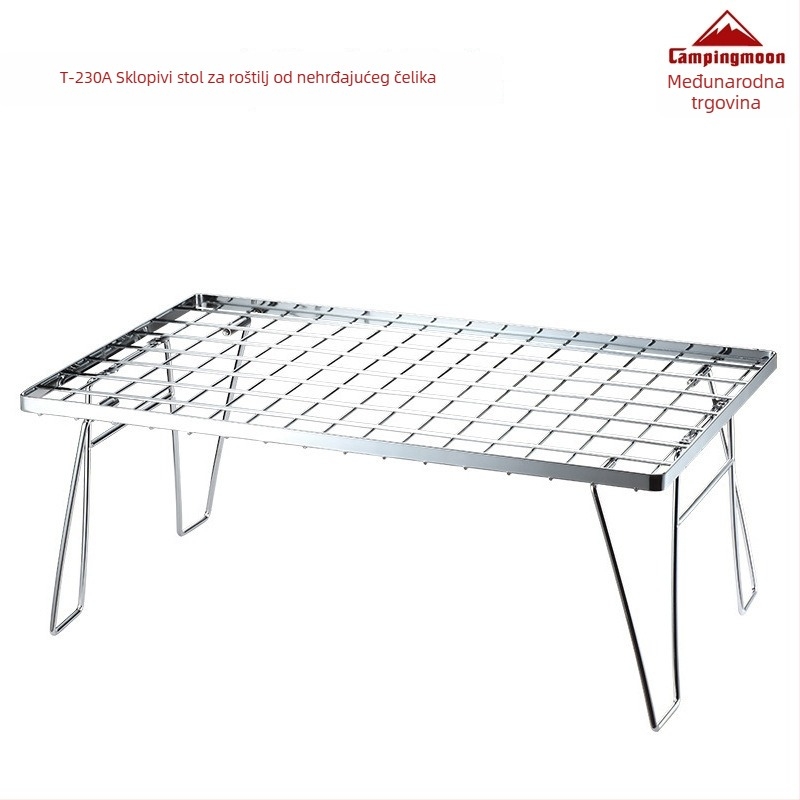 Nehrđajući čelični sklopivi stol za kampiranje — CAMPINGMOON; stil: sklopivo; kategorija: sklopivi stolovi i stolice; materijal: nehrđajući čelik