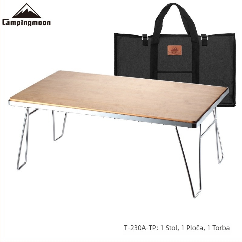 Nehrđajući čelični sklopivi stol za kampiranje — CAMPINGMOON; stil: sklopivo; kategorija: sklopivi stolovi i stolice; materijal: nehrđajući čelik