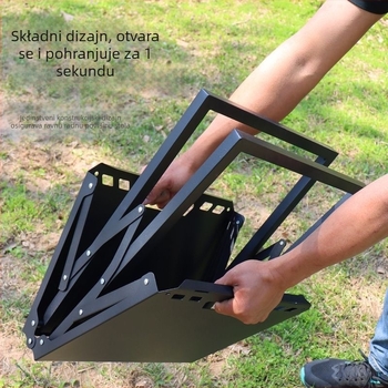 Vanjski sklopivi stol, višefunkcijski kamperski stol od karbonskog čelika, prilagodljiv (Karbonskog čelika • Sklopiv • Prilagodljiv)