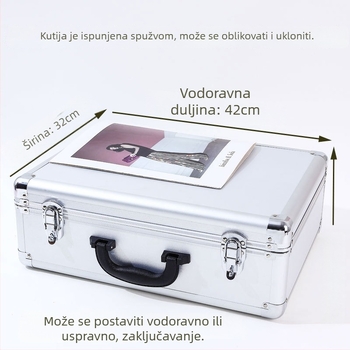 Prijenosna kutija za alat od aluminijske legure s otpornošću na vlagu i vodu, pogodna za alate, instrumente, električnu opremu i fotografsku opremu