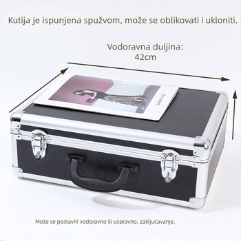 Prijenosna kutija za alat od aluminijske legure s otpornošću na vlagu i vodu, pogodna za alate, instrumente, električnu opremu i fotografsku opremu