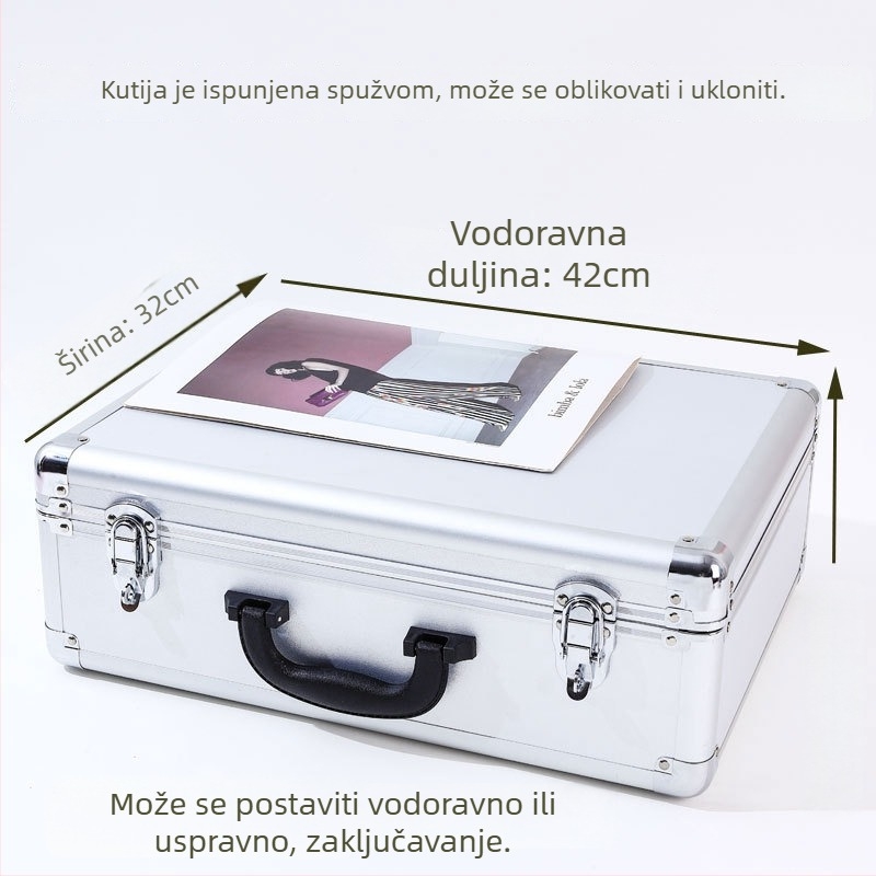 Prijenosna kutija za alat od aluminijske legure s otpornošću na vlagu i vodu, pogodna za alate, instrumente, električnu opremu i fotografsku opremu