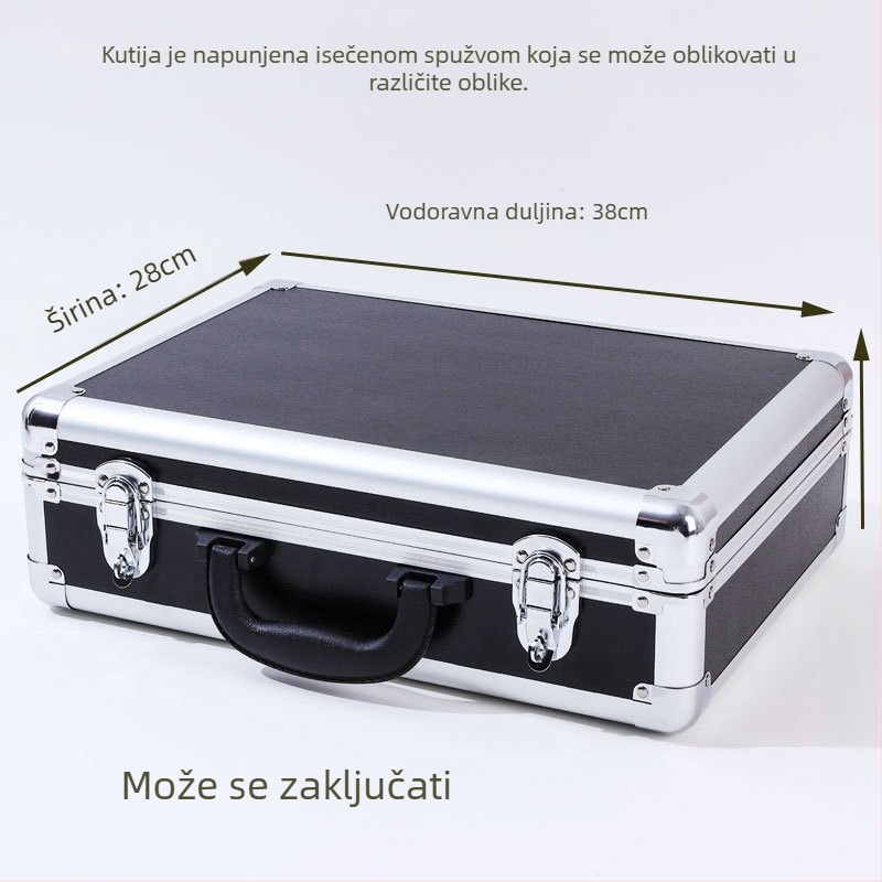 Prijenosna kutija za alat od aluminijske legure s otpornošću na vlagu i vodu, pogodna za alate, instrumente, električnu opremu i fotografsku opremu
