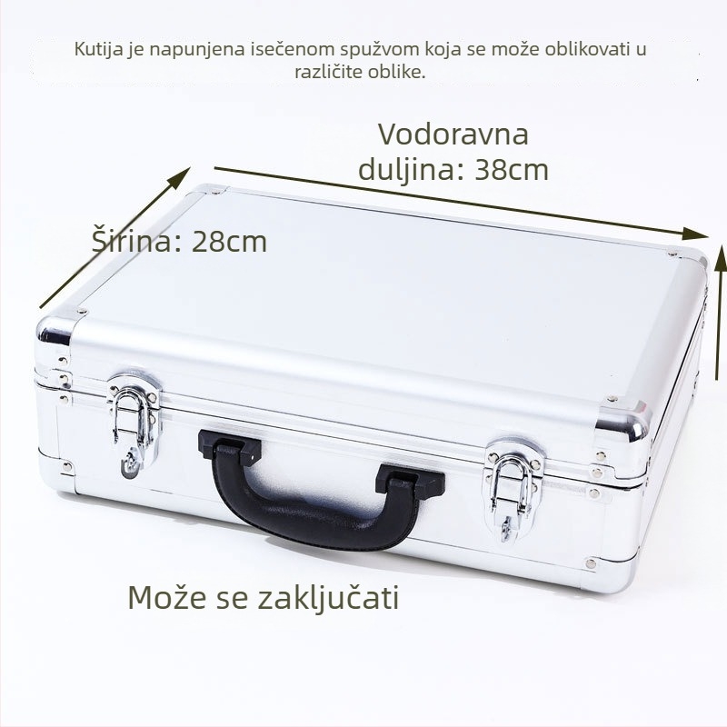 Prijenosna kutija za alat od aluminijske legure s otpornošću na vlagu i vodu, pogodna za alate, instrumente, električnu opremu i fotografsku opremu
