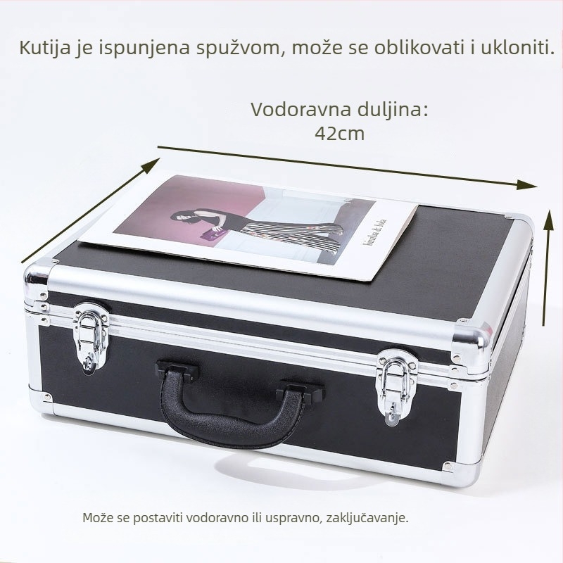 Prijenosna kutija za alat od aluminijske legure s otpornošću na vlagu i vodu, pogodna za alate, instrumente, električnu opremu i fotografsku opremu