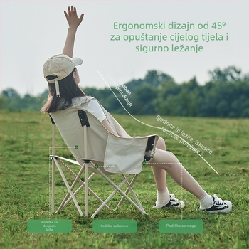 Moon Chair Pride: željezna, prijenosna, sklopiva kamping stolica