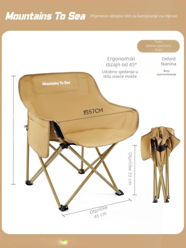 Moon Chair Pride: željezna, prijenosna, sklopiva kamping stolica