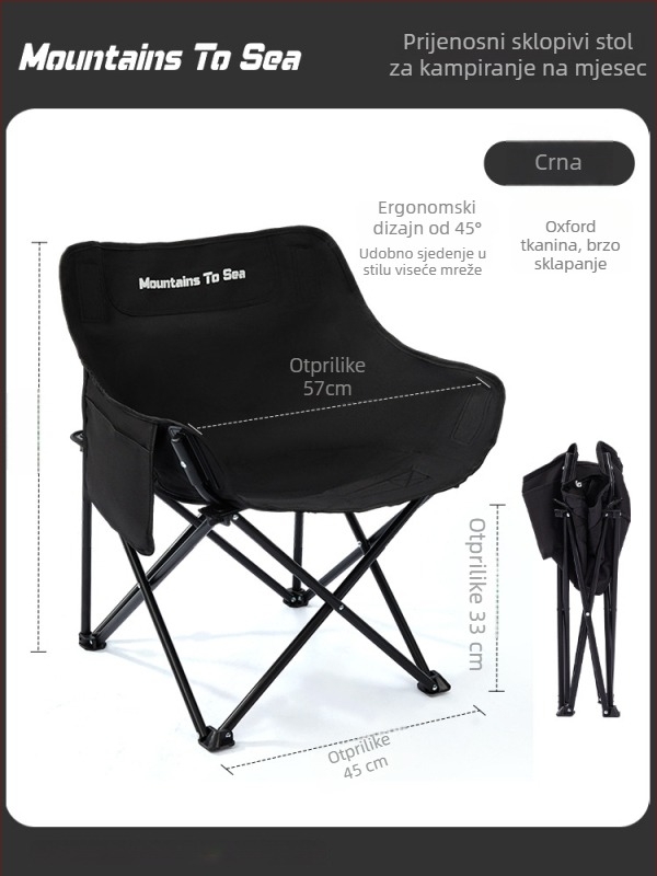 Moon Chair Pride: željezna, prijenosna, sklopiva kamping stolica