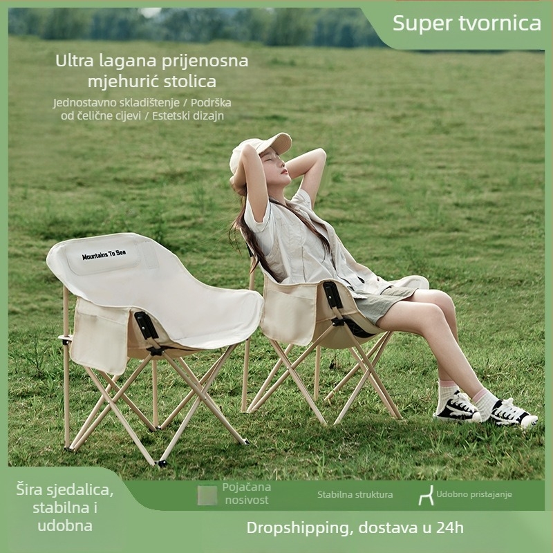 Moon Chair Pride: željezna, prijenosna, sklopiva kamping stolica