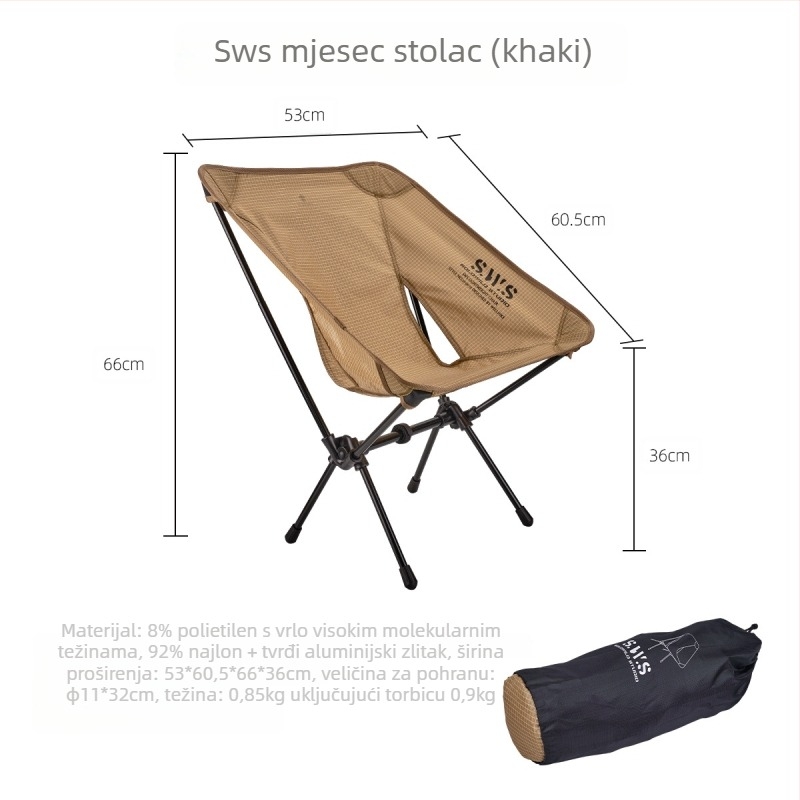 WELLHIKE Moon Chair od aluminijske legure, sklopiva za kampiranje