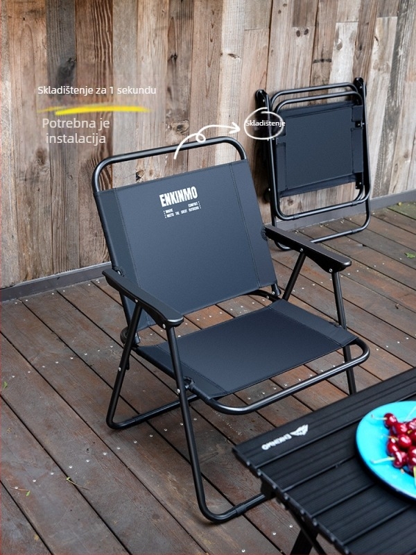 Enkamo Vanjski sklopivi stol i stolica sa naslonom, Oxford tkanina i čelična konstrukcija, sklopivo, porijeklo: Jinhua, Zhejiang