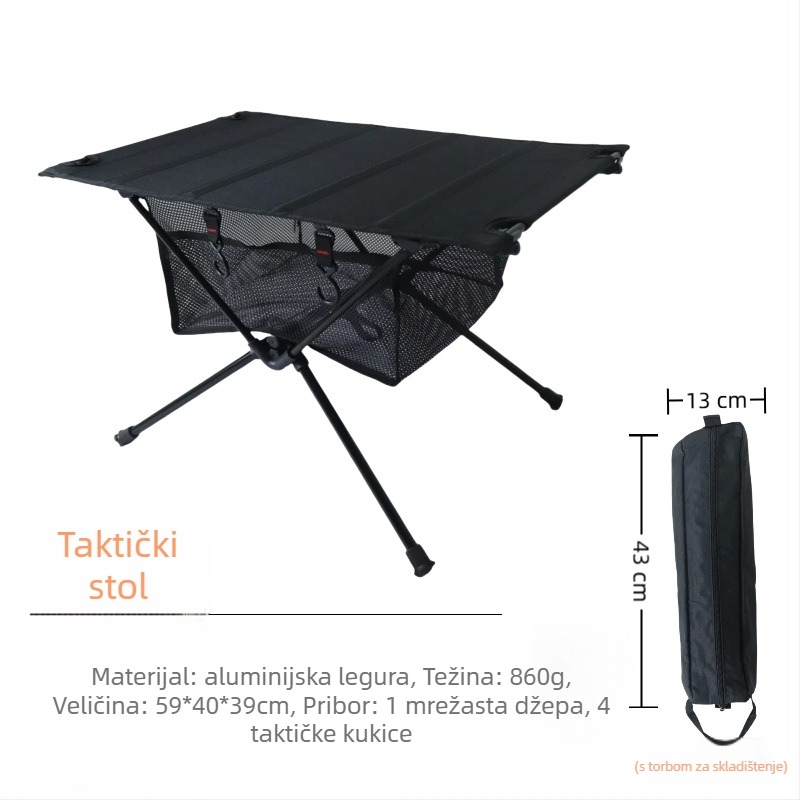 Prijenosni sklopivi taktički stol za kampiranje — aluminijska legura, porijeklo Ninghai, Zhejiang