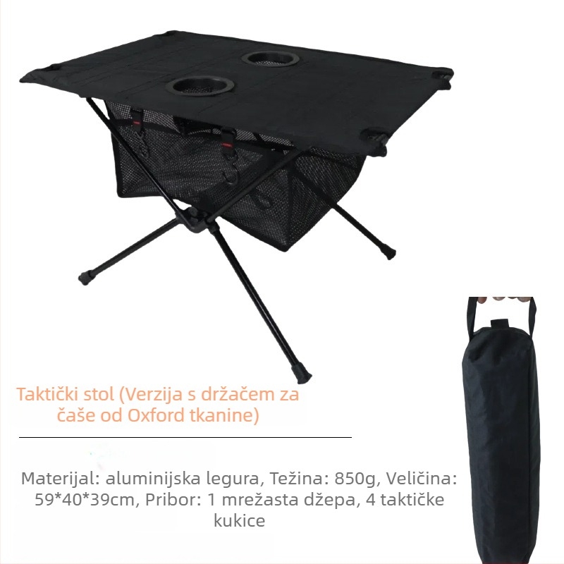 Prijenosni sklopivi taktički stol za kampiranje — aluminijska legura, porijeklo Ninghai, Zhejiang