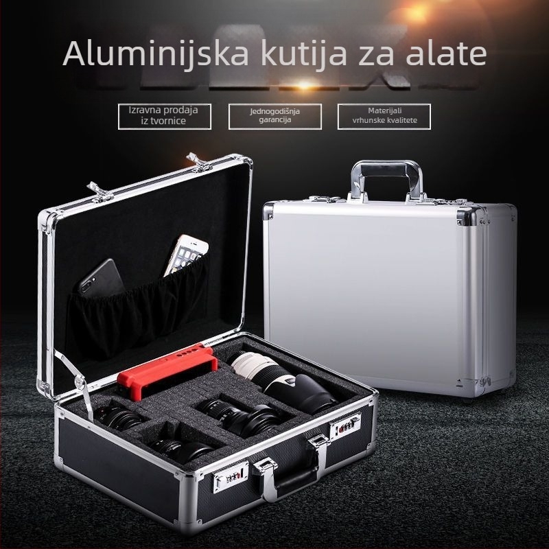 Aluminijska kutija za alate s zaključavanjem za dron opremu, prijenosna, s umetkom od pjene