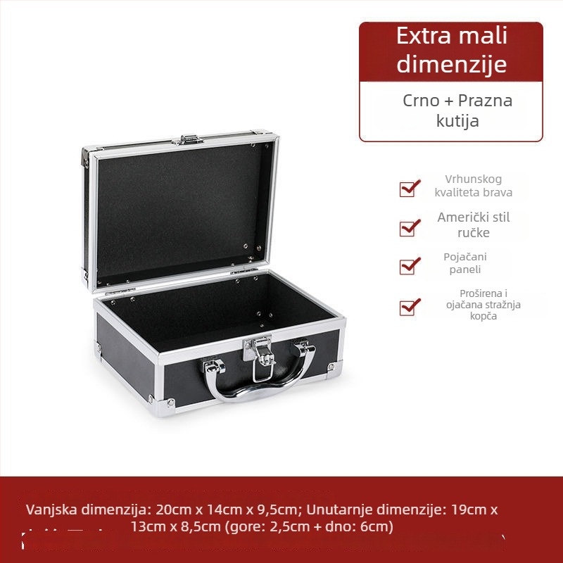 Aluminijska kutija za alate s zaključavanjem za dron opremu, prijenosna, s umetkom od pjene