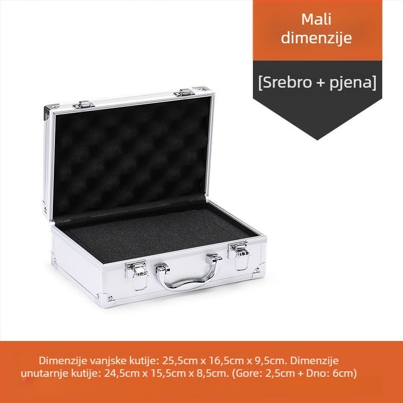 Aluminijska kutija za alate s zaključavanjem za dron opremu, prijenosna, s umetkom od pjene