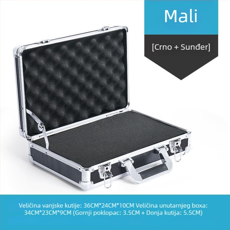 Aluminijska kutija za alate s zaključavanjem za dron opremu, prijenosna, s umetkom od pjene