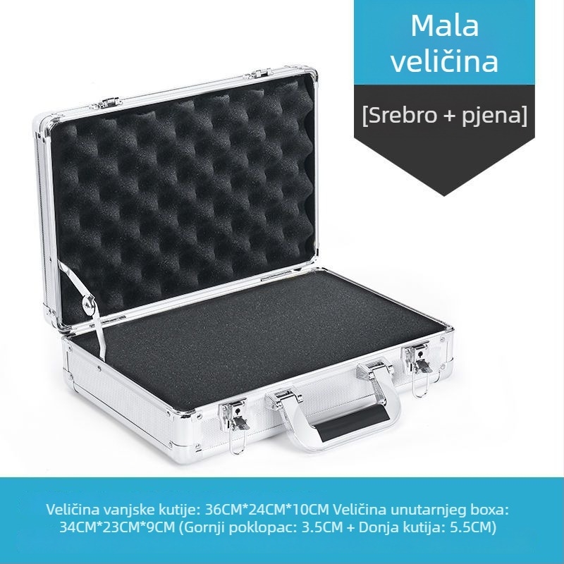 Aluminijska kutija za alate s zaključavanjem za dron opremu, prijenosna, s umetkom od pjene