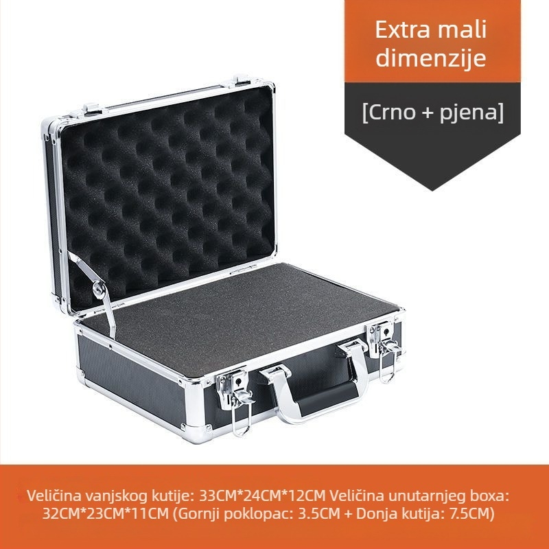 Aluminijska kutija za alate s zaključavanjem za dron opremu, prijenosna, s umetkom od pjene