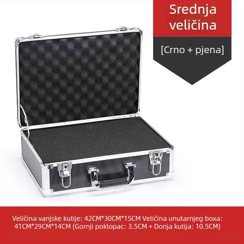 Aluminijska kutija za alate s zaključavanjem za dron opremu, prijenosna, s umetkom od pjene