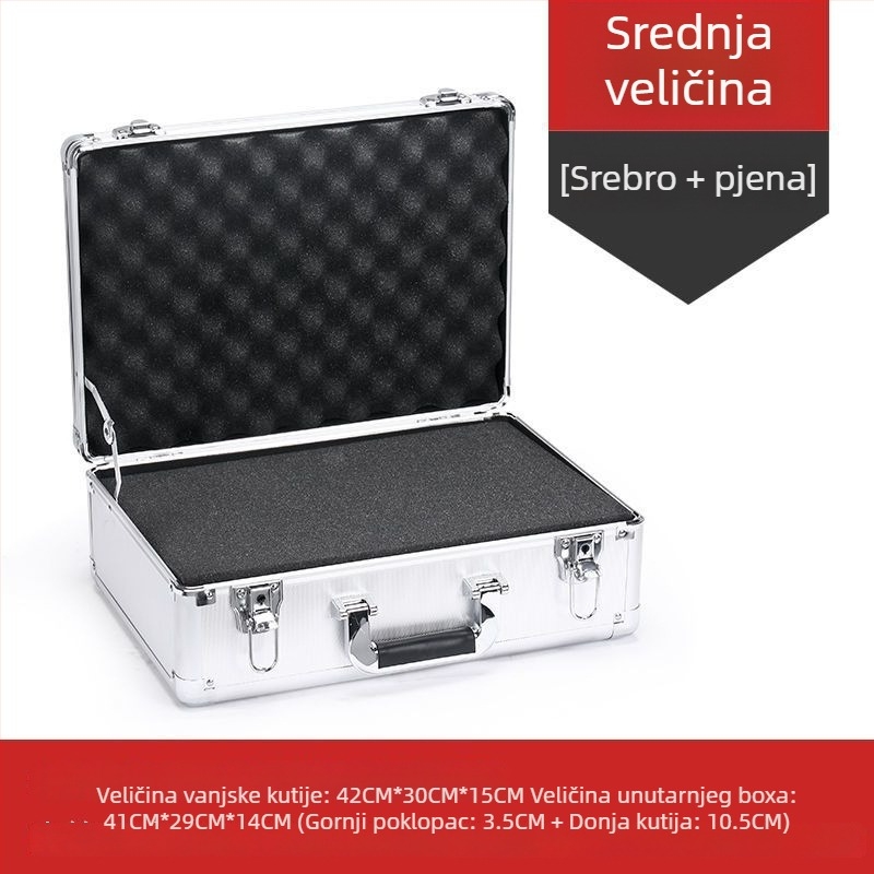 Aluminijska kutija za alate s zaključavanjem za dron opremu, prijenosna, s umetkom od pjene