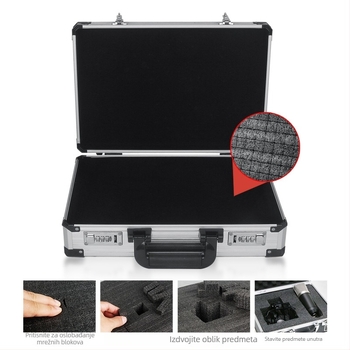 Junjie kutija za alate od aluminijske legure, prijenosna aluminijska konstrukcija, nosivost 10 kg, skladištenje alata i instrumenata