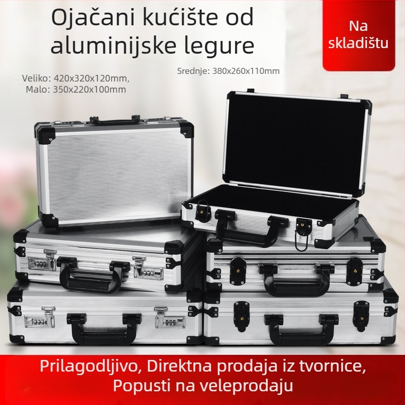 Junjie kutija za alate od aluminijske legure, prijenosna aluminijska konstrukcija, nosivost 10 kg, skladištenje alata i instrumenata