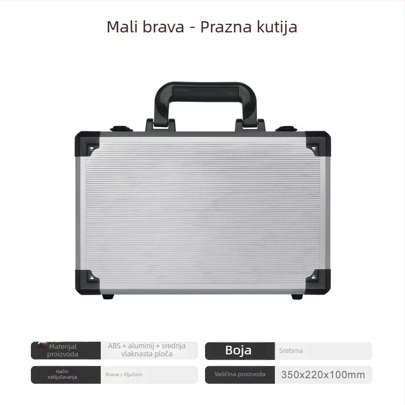 Junjie kutija za alate od aluminijske legure, prijenosna aluminijska konstrukcija, nosivost 10 kg, skladištenje alata i instrumenata