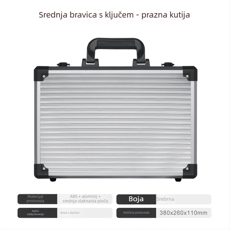 Junjie kutija za alate od aluminijske legure, prijenosna aluminijska konstrukcija, nosivost 10 kg, skladištenje alata i instrumenata
