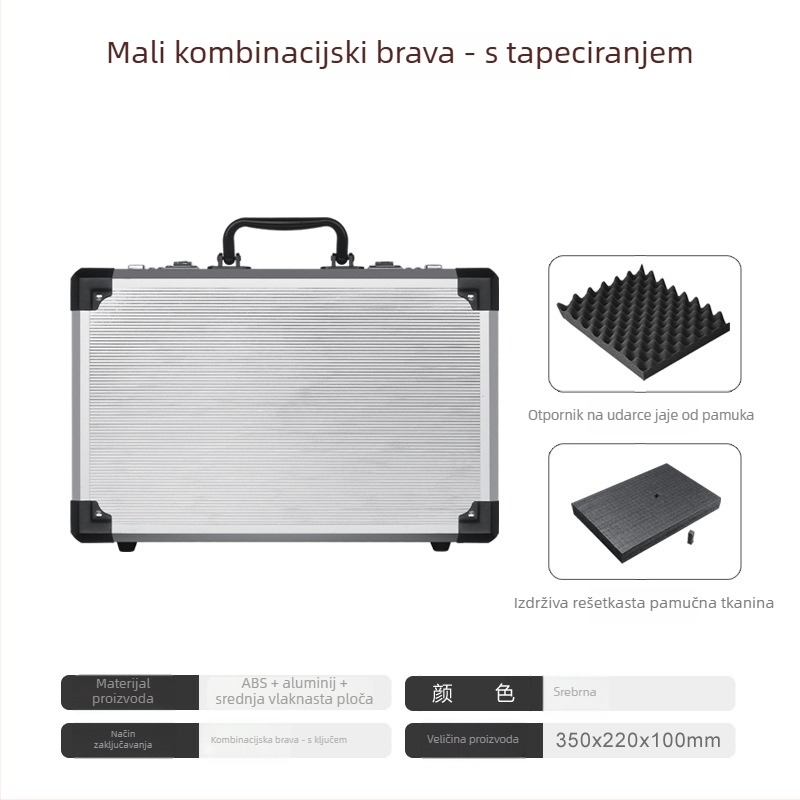 Junjie kutija za alate od aluminijske legure, prijenosna aluminijska konstrukcija, nosivost 10 kg, skladištenje alata i instrumenata
